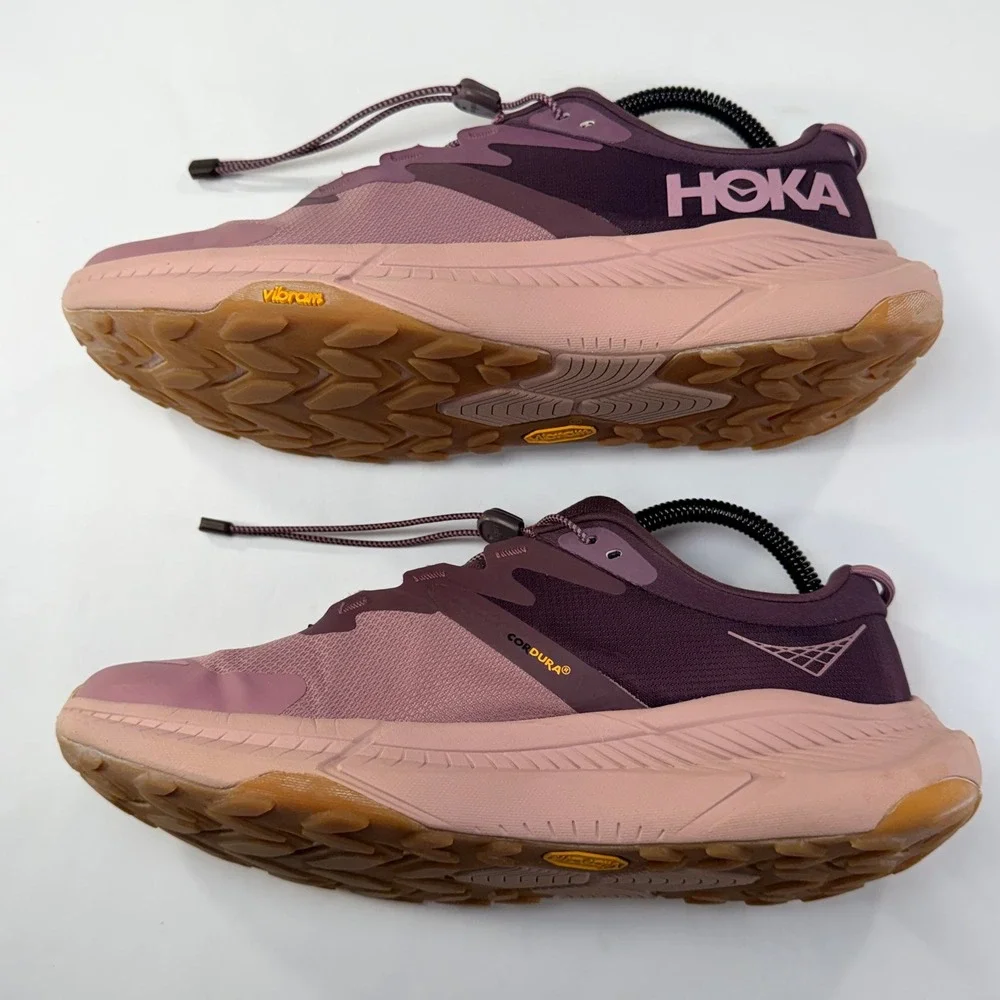 Hoka One One Transport Walking Shoes Women 9.5 Wistful Mauve Vibram Bungee Trail